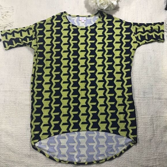 LuLaRoe Green & Navy Blue Zigzag Tunic Top NWOT - Picture 1 of 6